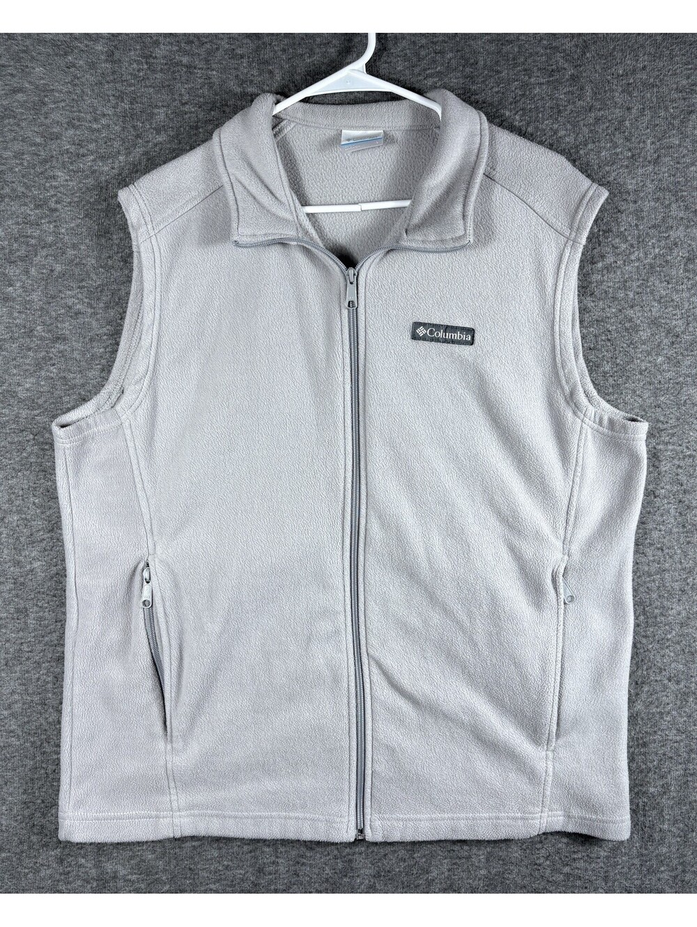 Columbia Fleece Adult Size Large Grey Full Zip Vest Outdoors Hiking